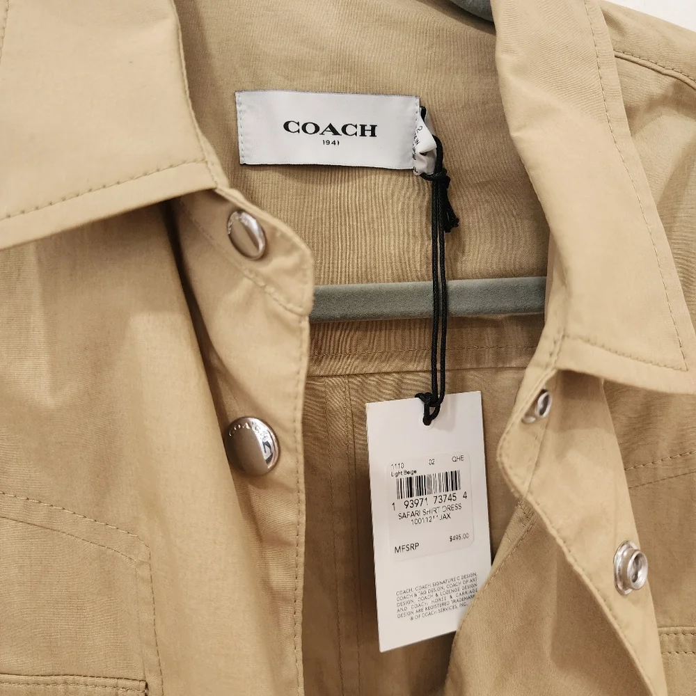 NWT Coach 1941 Safari Shirt Dress Sz 2 - Picture 6 of 10